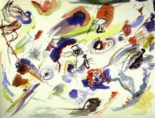 Wassily Kandinsky - First abstract watercolor (1910. Réalité 1913)